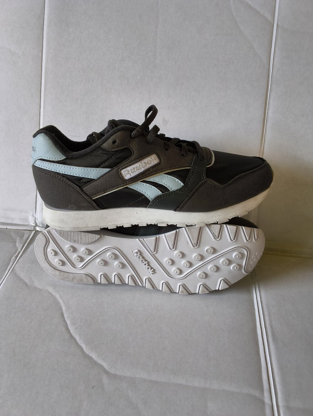 Reebok Ultra Flash Men Black Gray White Colorblock Lace-Up Low Top Size 7 1/2